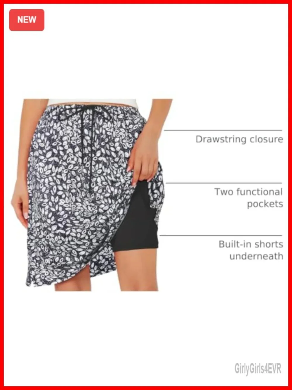 Knee Length Skort for Women with Pockets - High Waisted Athletic Golf Tennis